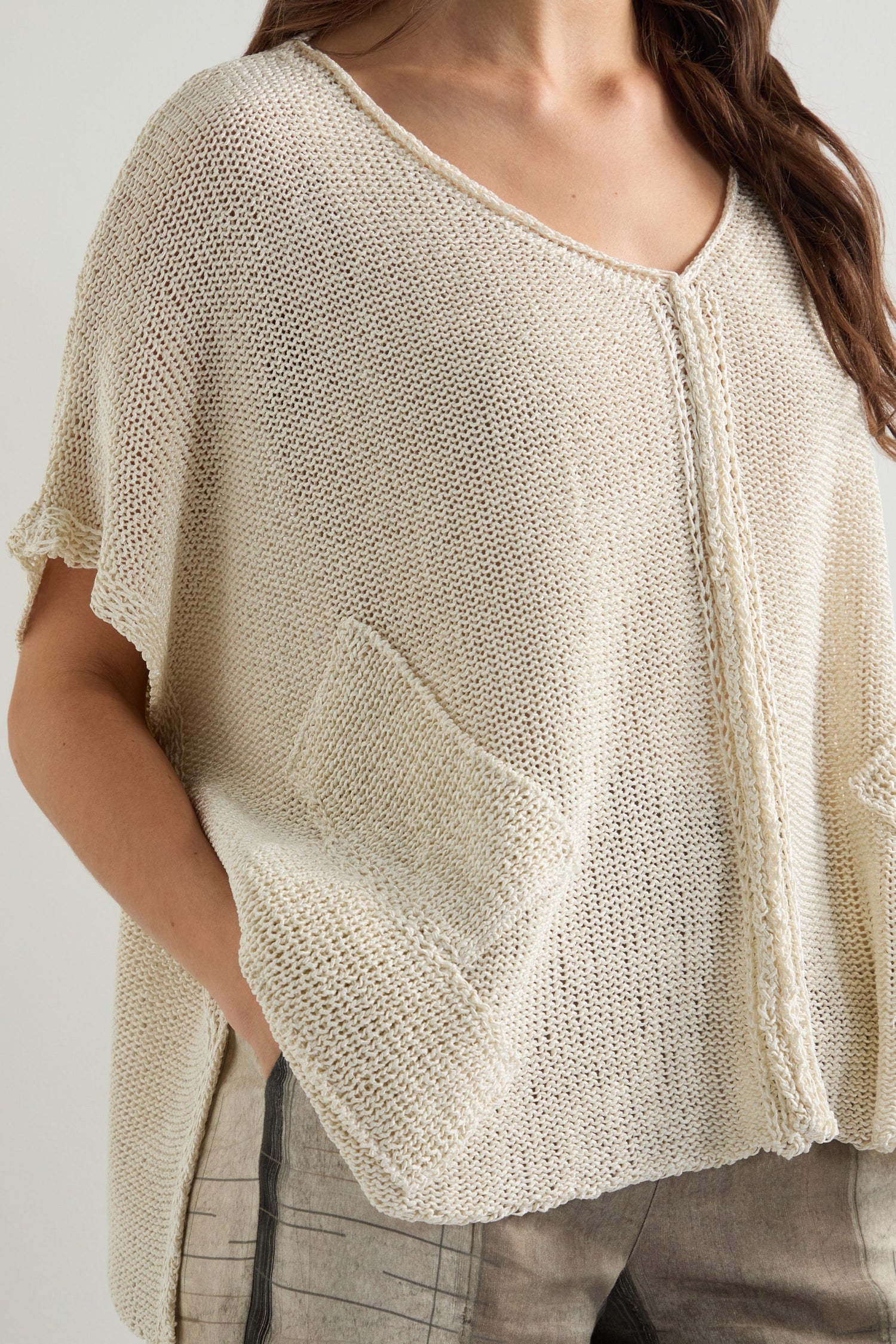 Patched Loose Weave Knit