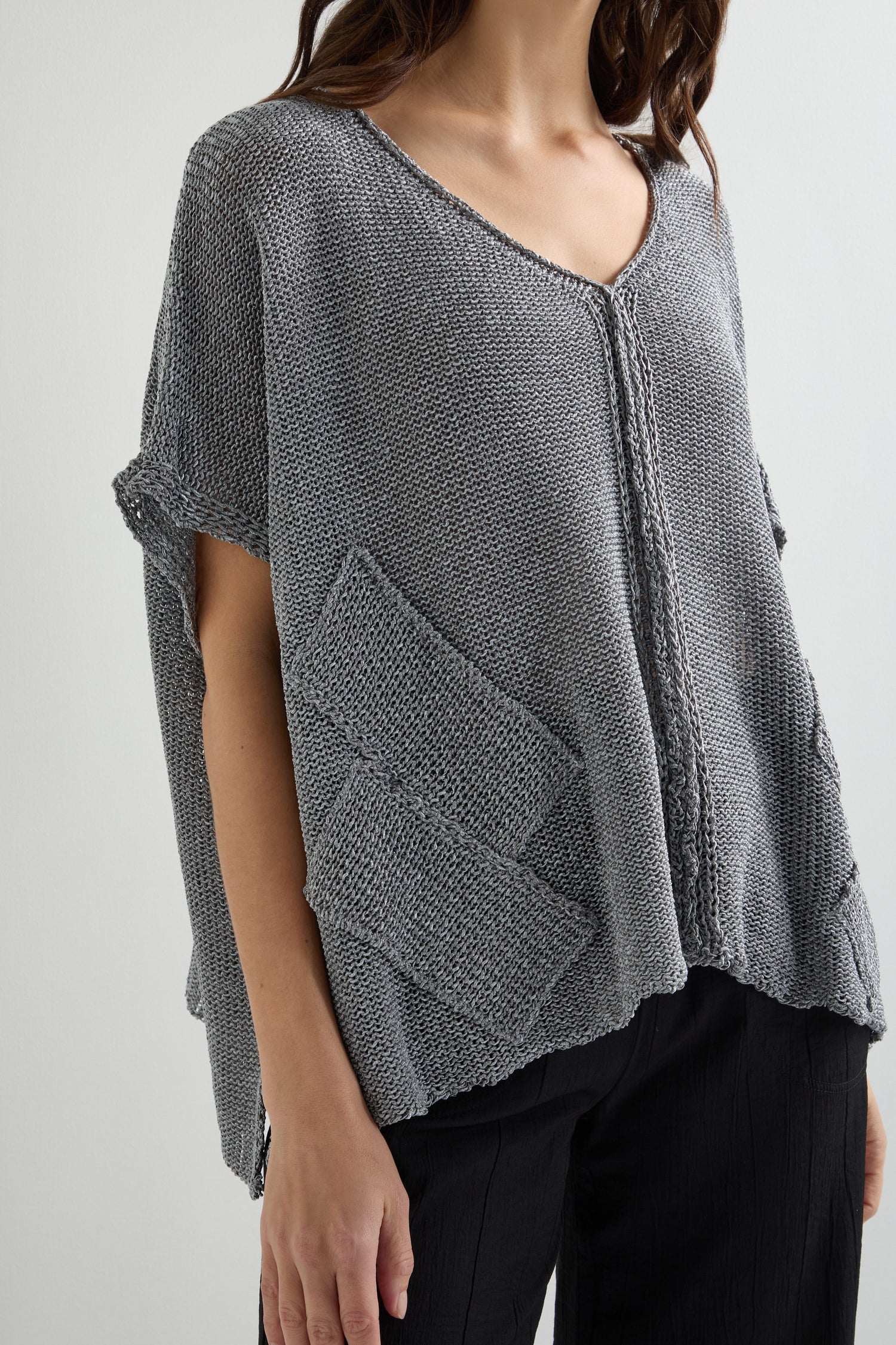 Patched Loose Weave Knit