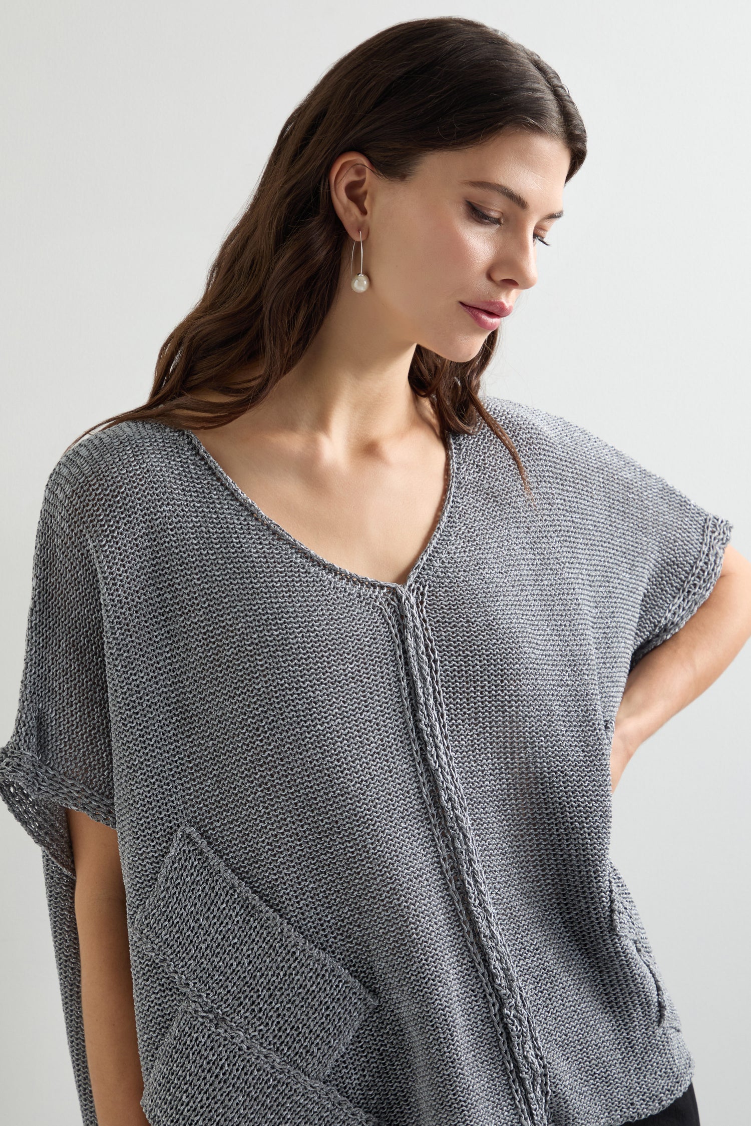 Patched Loose Weave Knit