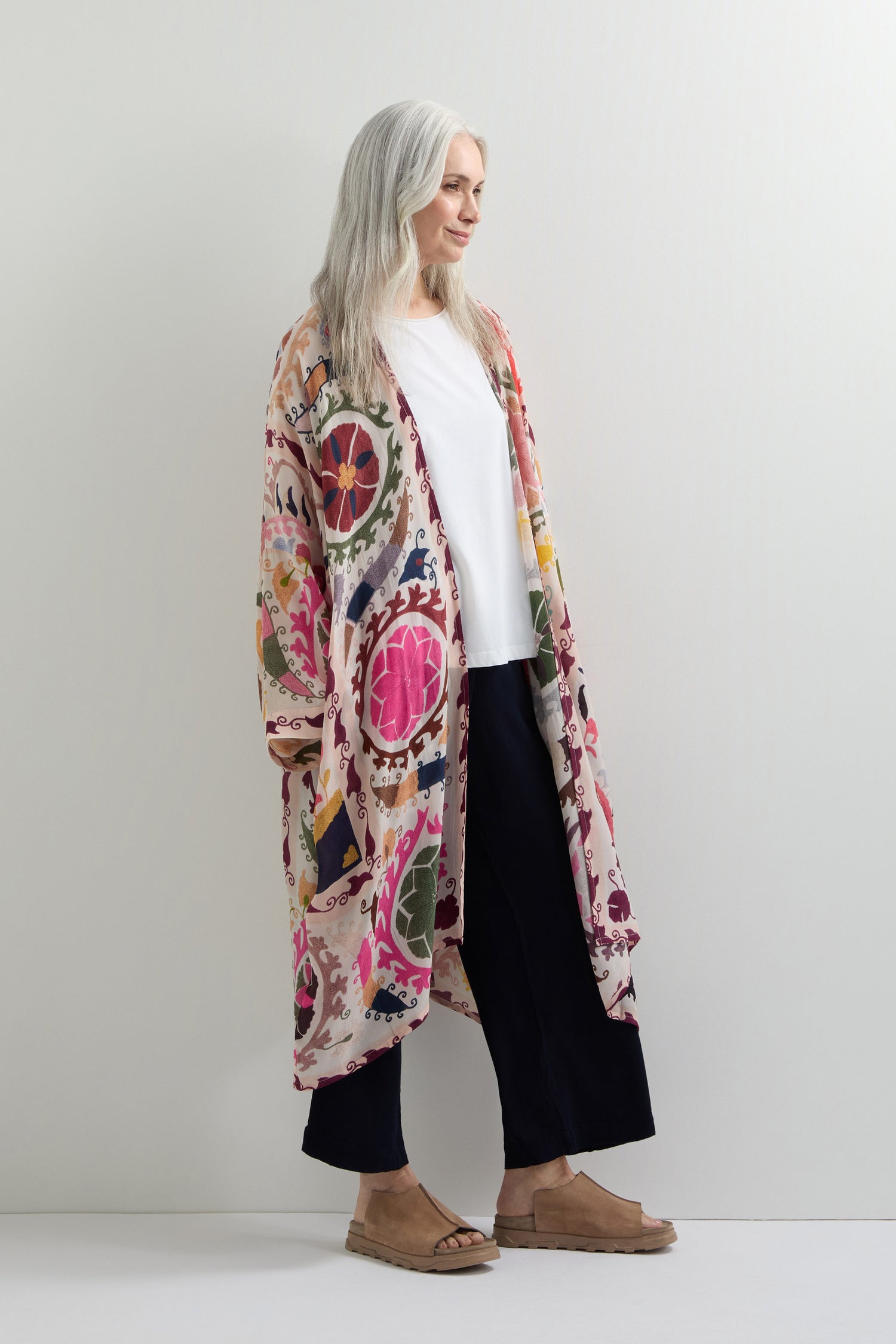 Grande Suzani Print  Kimono