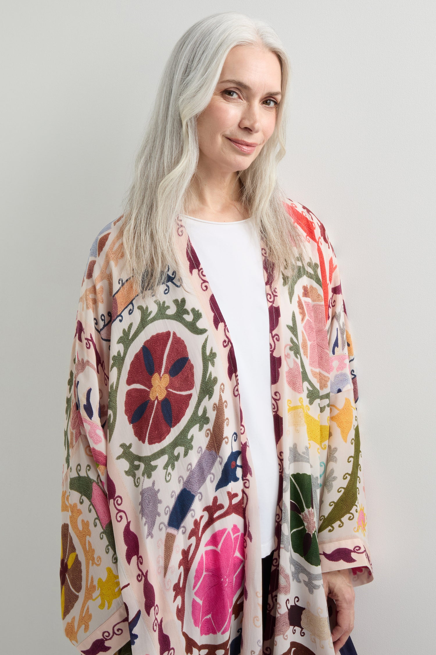 Grande Suzani Print  Kimono