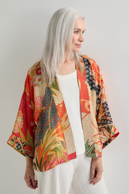 Fans Print Kimono