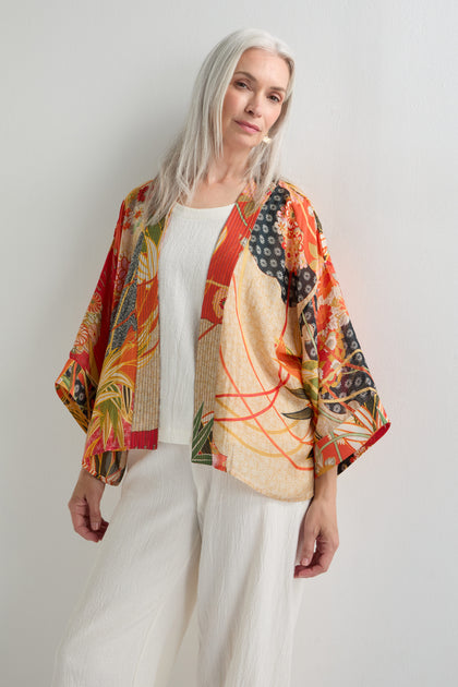Fans Print Kimono