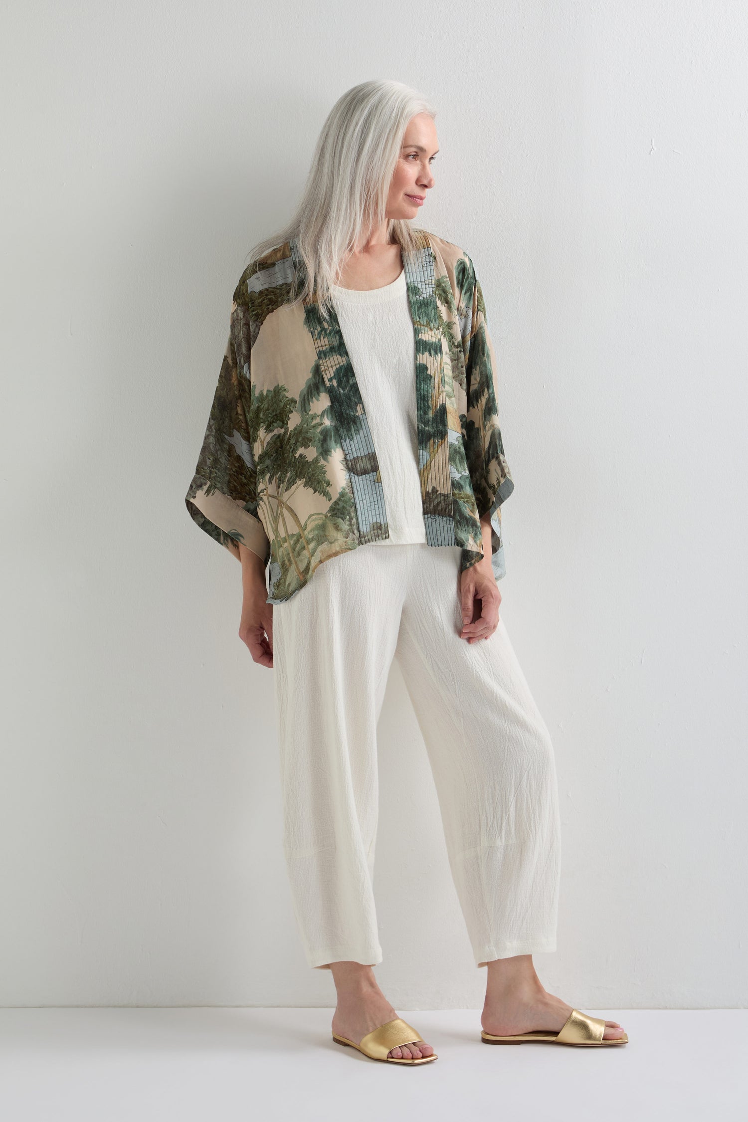 Rivers and Trees Print Kimono