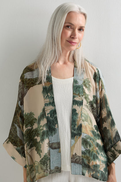 Rivers and Trees Print Kimono