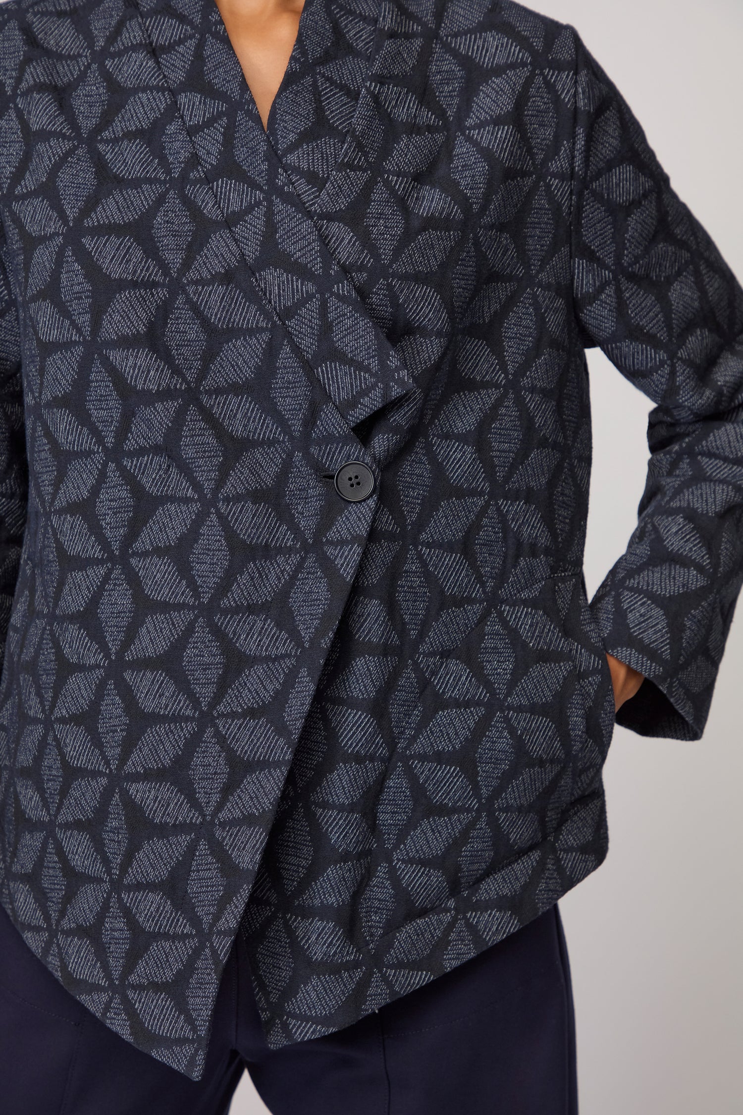 Diamond Floral Indigo Jacket