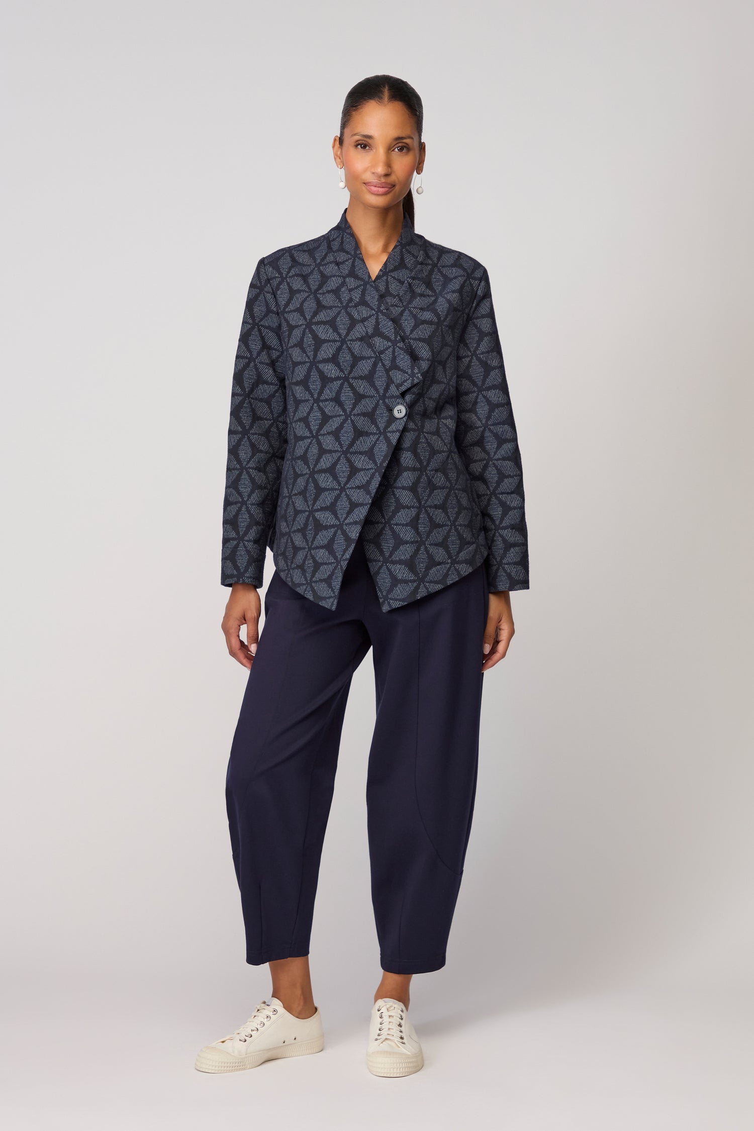 Diamond Floral Indigo Jacket