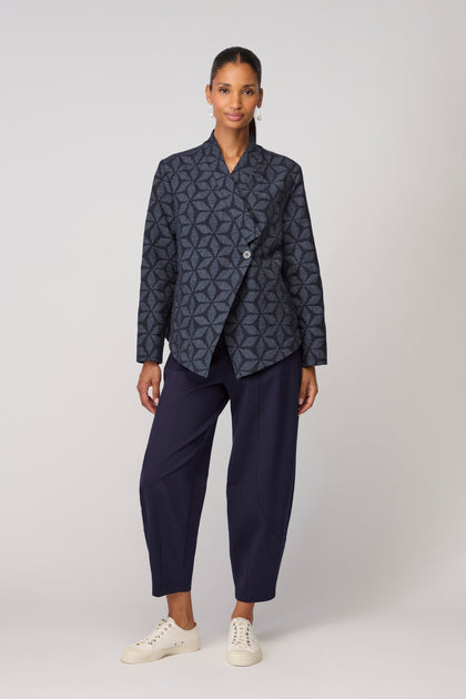 Diamond Floral Indigo Jacket