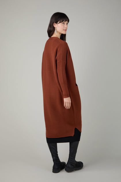 Conker Ribbed Cardi