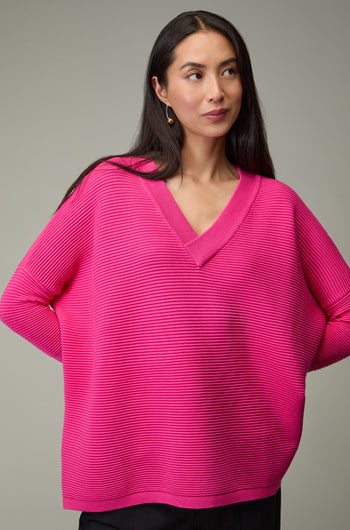 V Neck Ribbed Jumper