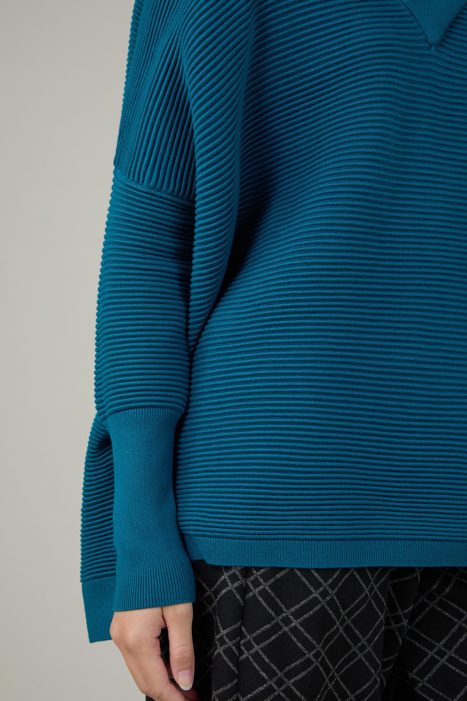 V Neck Ribbed Jumper