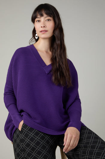 V Neck Ribbed Jumper