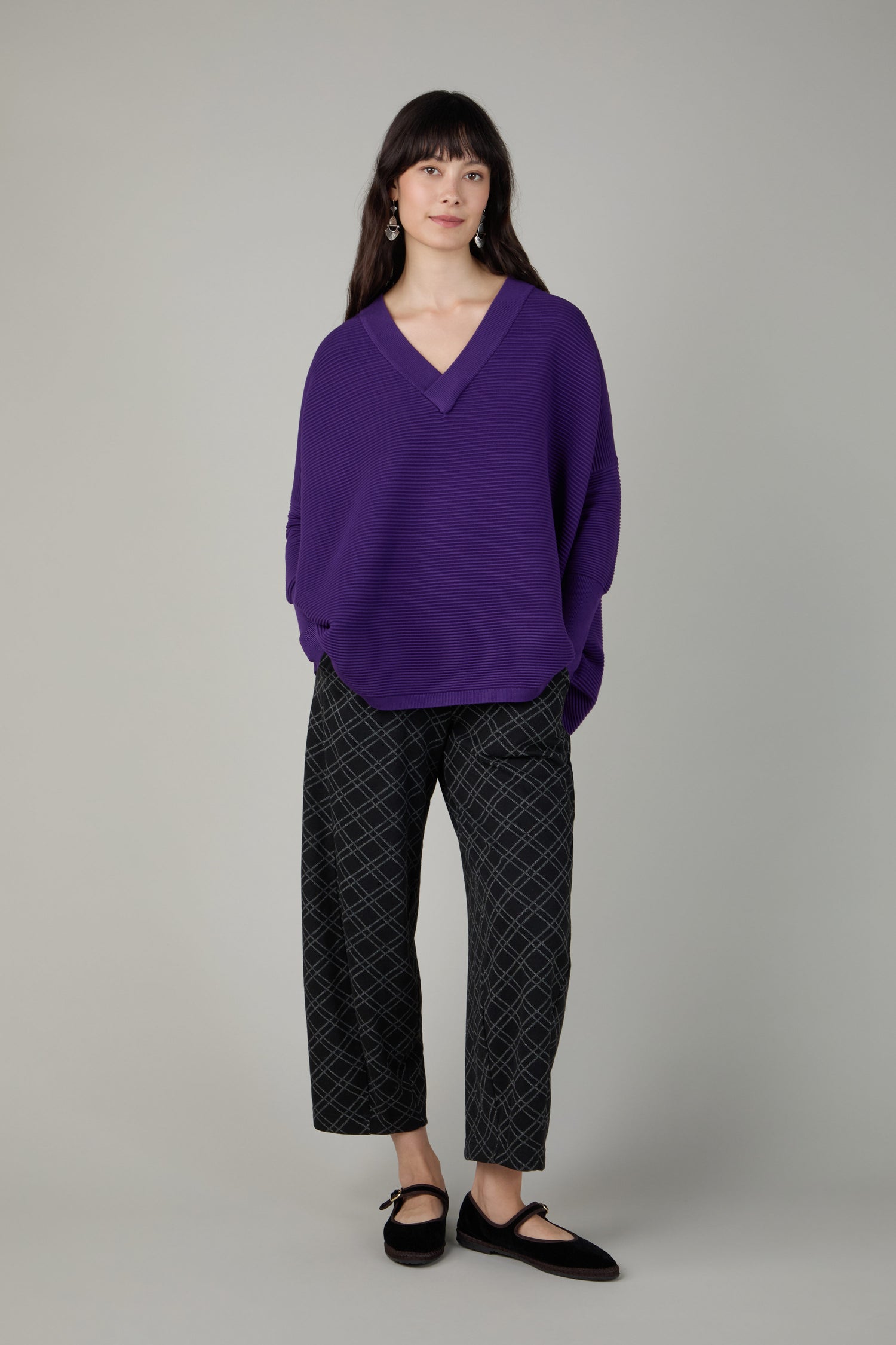 V Neck Ribbed Jumper