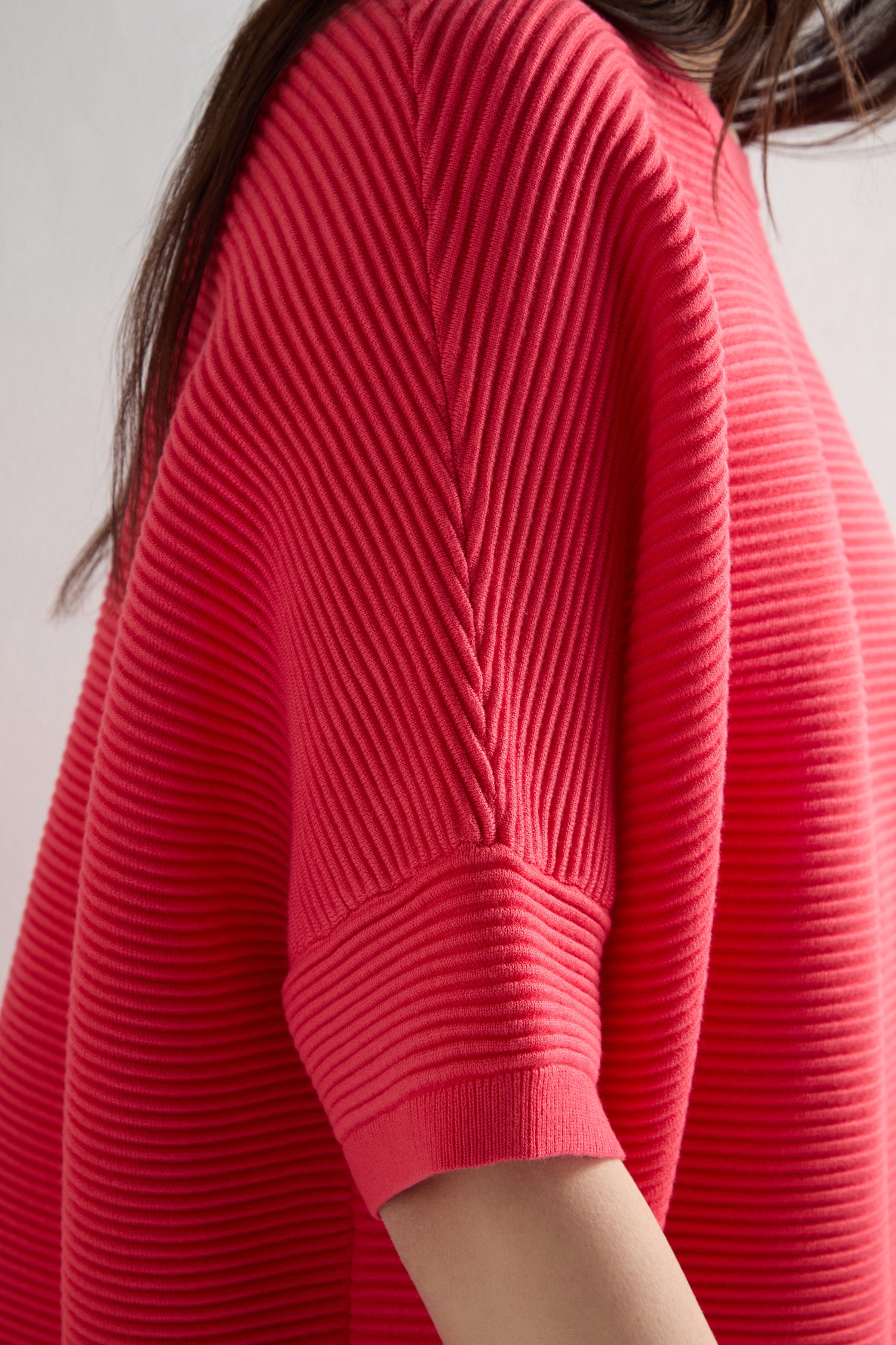 Easy Fit Short Sleeved Ribbed Jumper