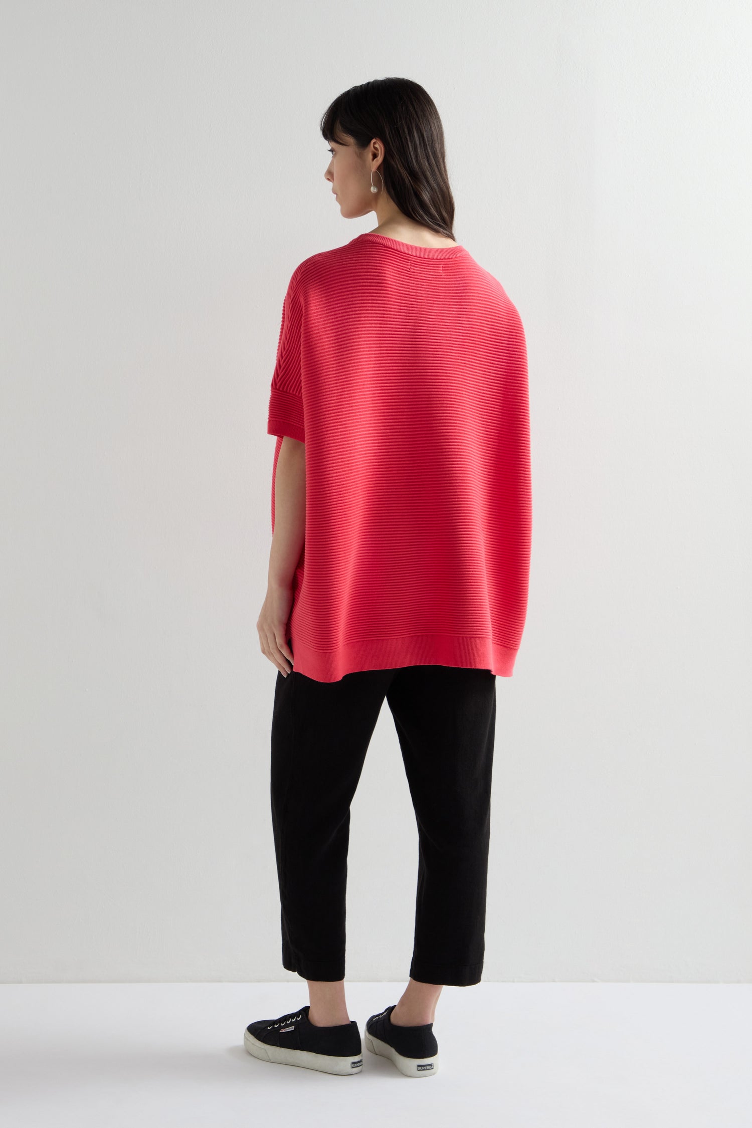 Easy Fit Short Sleeved Ribbed Jumper