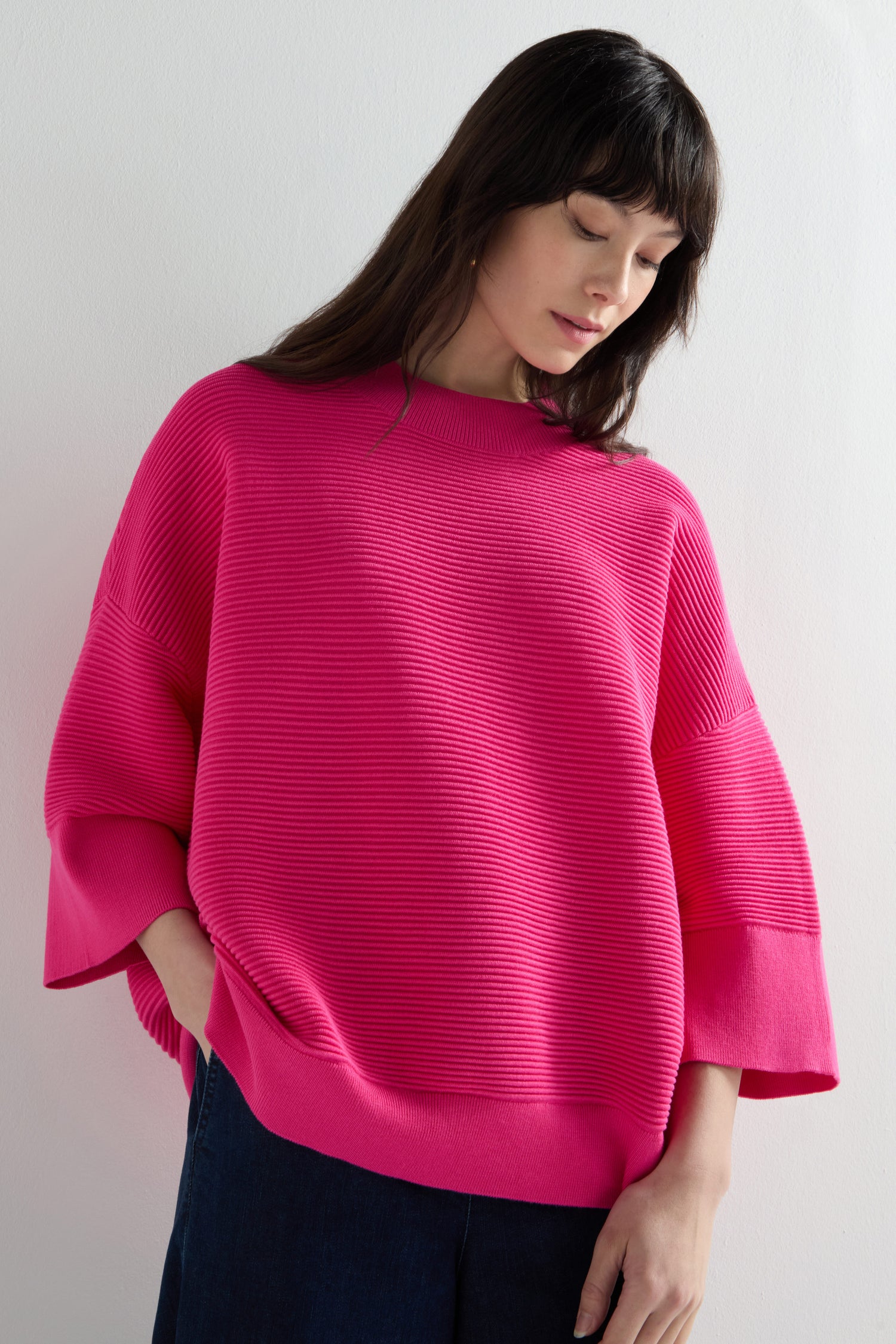 Wide Sleeve Ribbed Knit