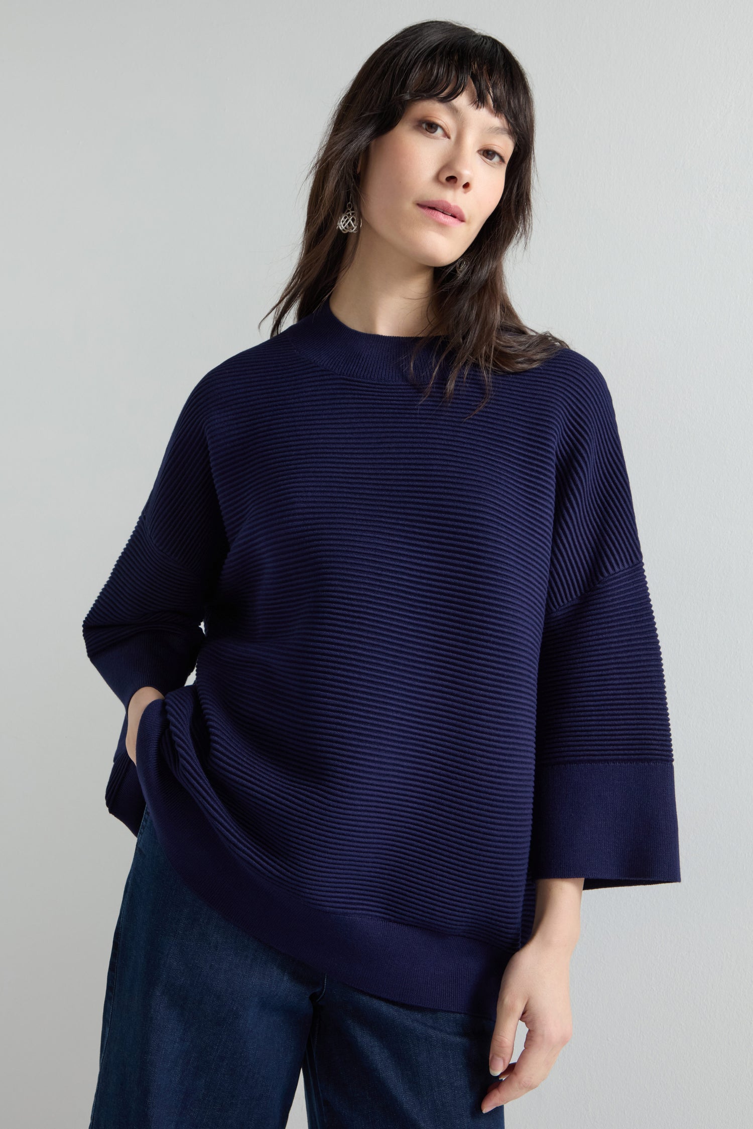 Wide Sleeve Ribbed Knit