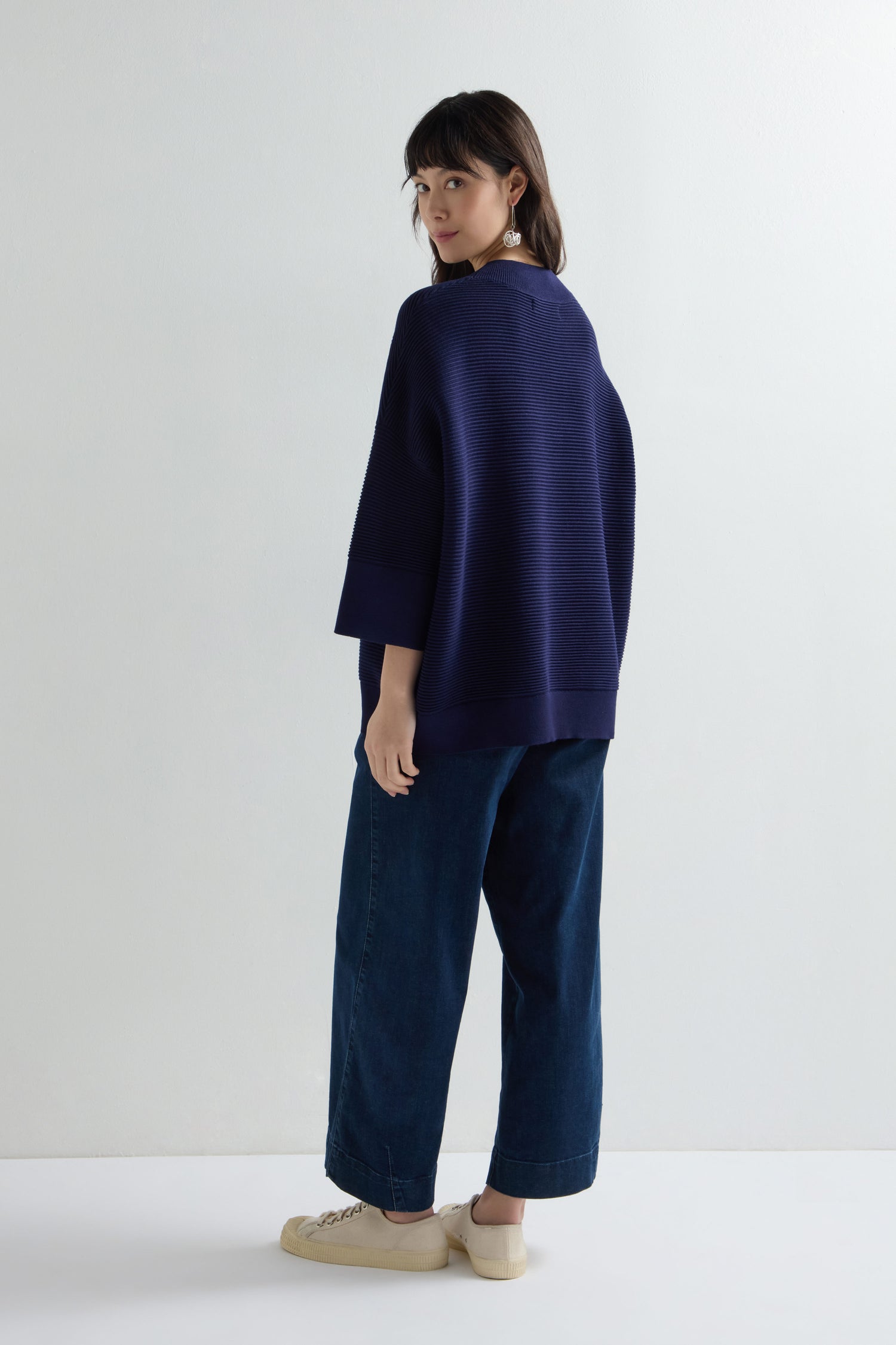 Wide Sleeve Ribbed Jumper