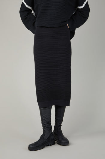 Black Ribbed Tube Skirt