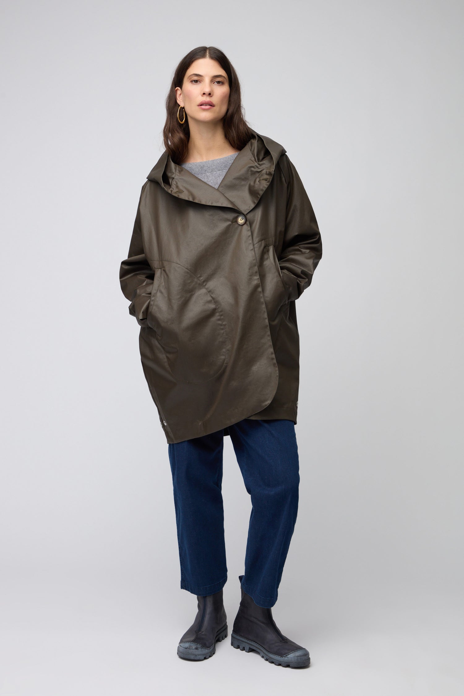 Olive Oversized Parka With Hood