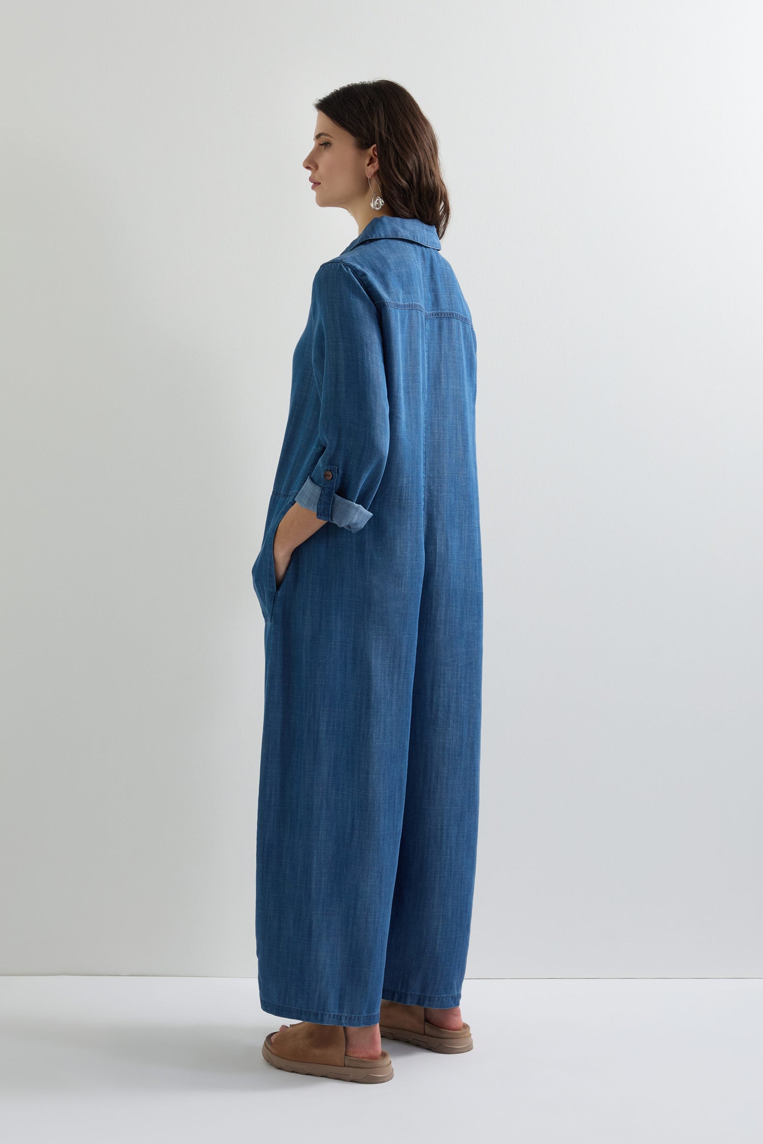 Fluid Denim Jumpsuit