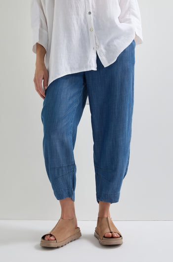 Fluid Denim Bubble Trouser