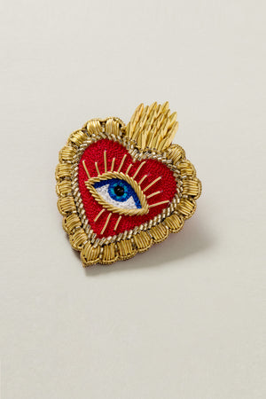 Hand Beaded Dali Heart Brooch