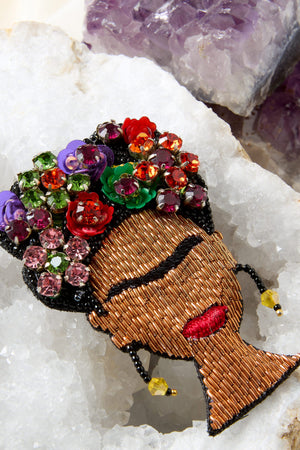 Hand Beaded Frida Brooch