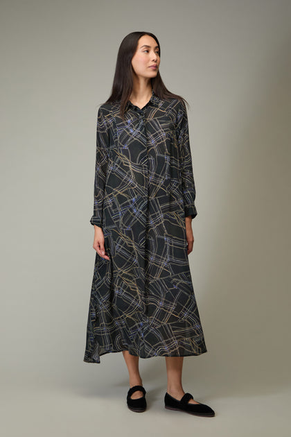 Wavy Lines Shirt Dress