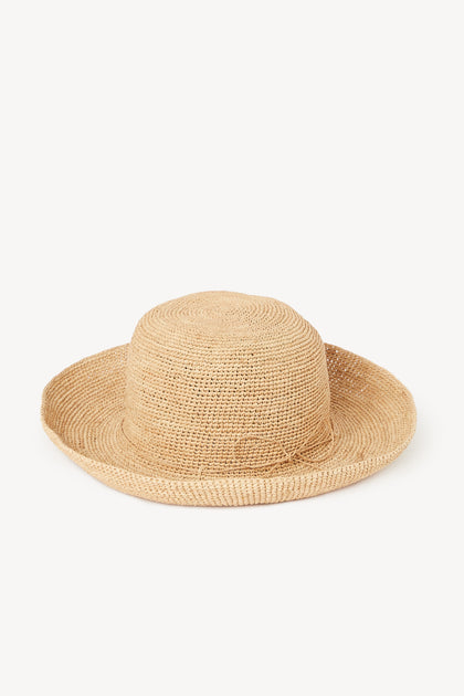 A Raffia Hat isolated on a white background.