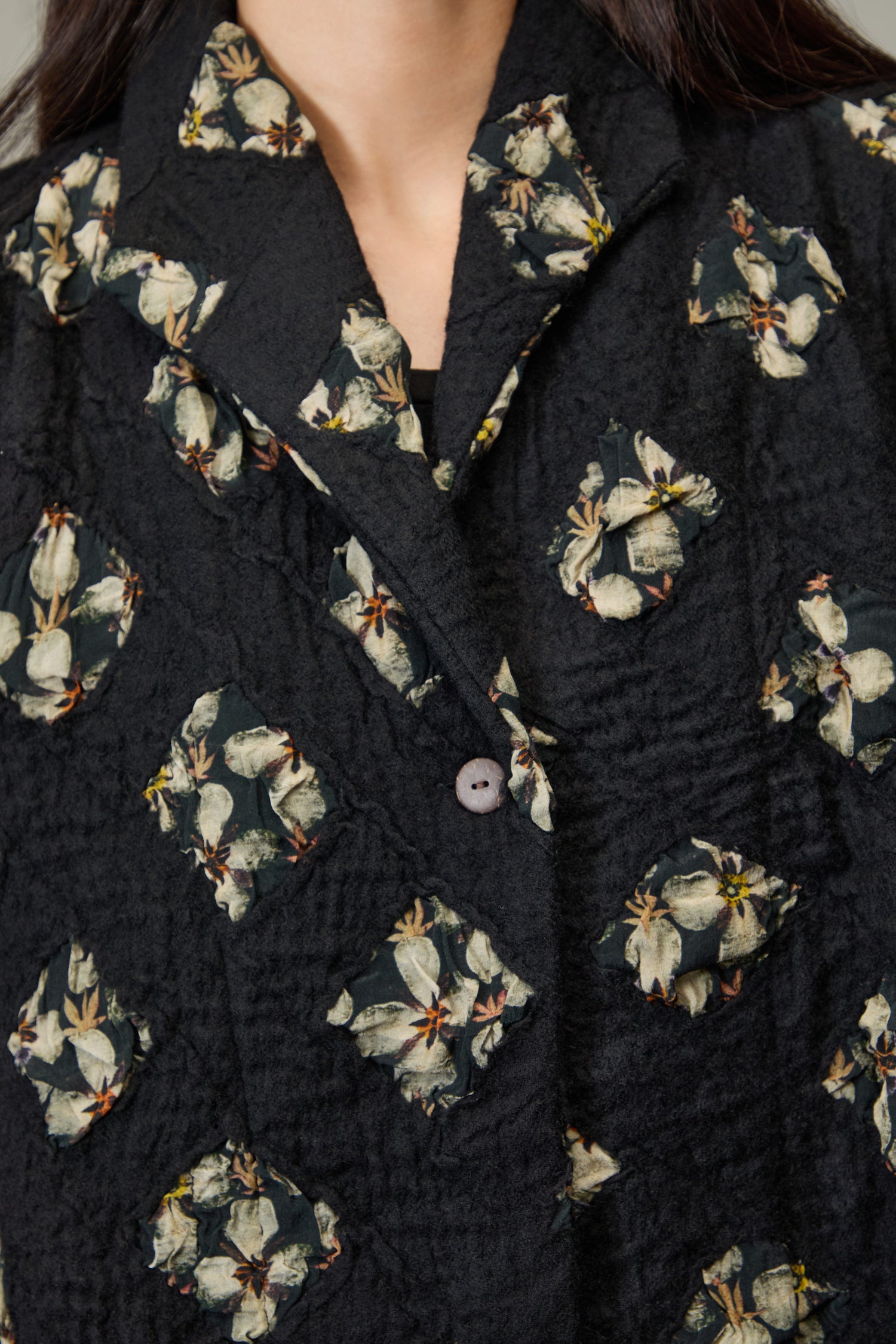 Textured Flower Wool Jacket