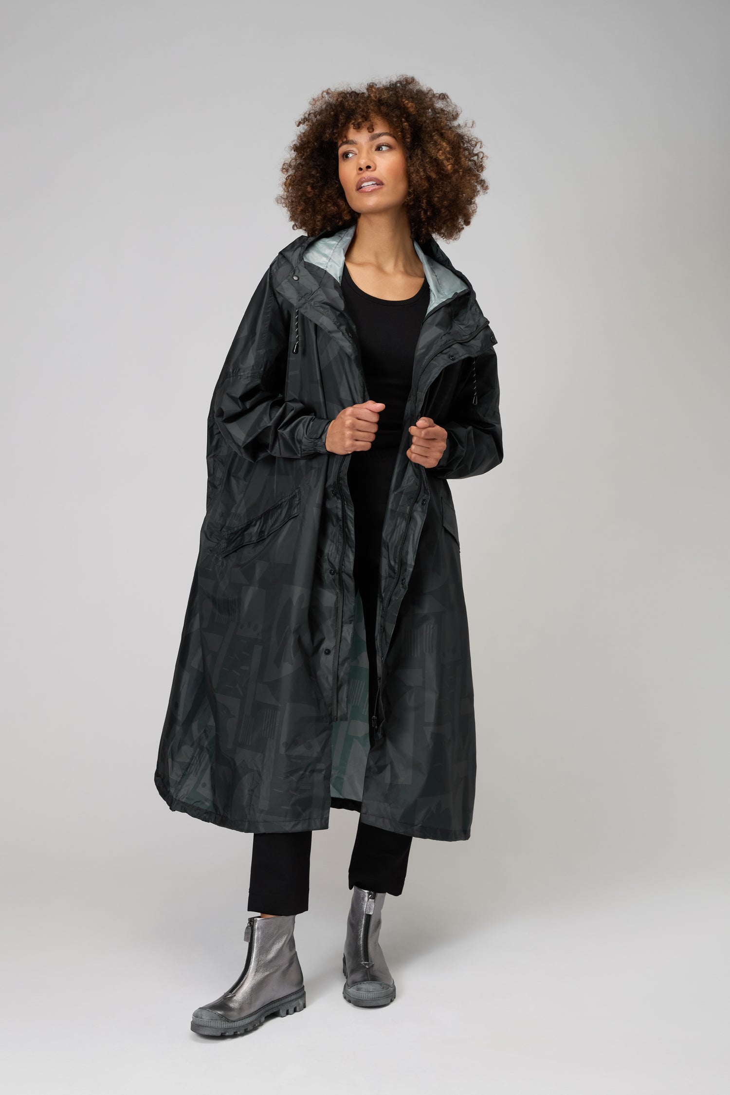 Back to Black Rain Coat