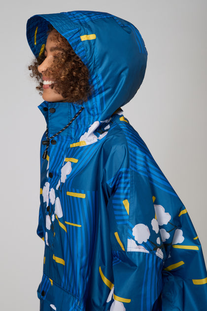 Japanese Blue Blossom Poncho