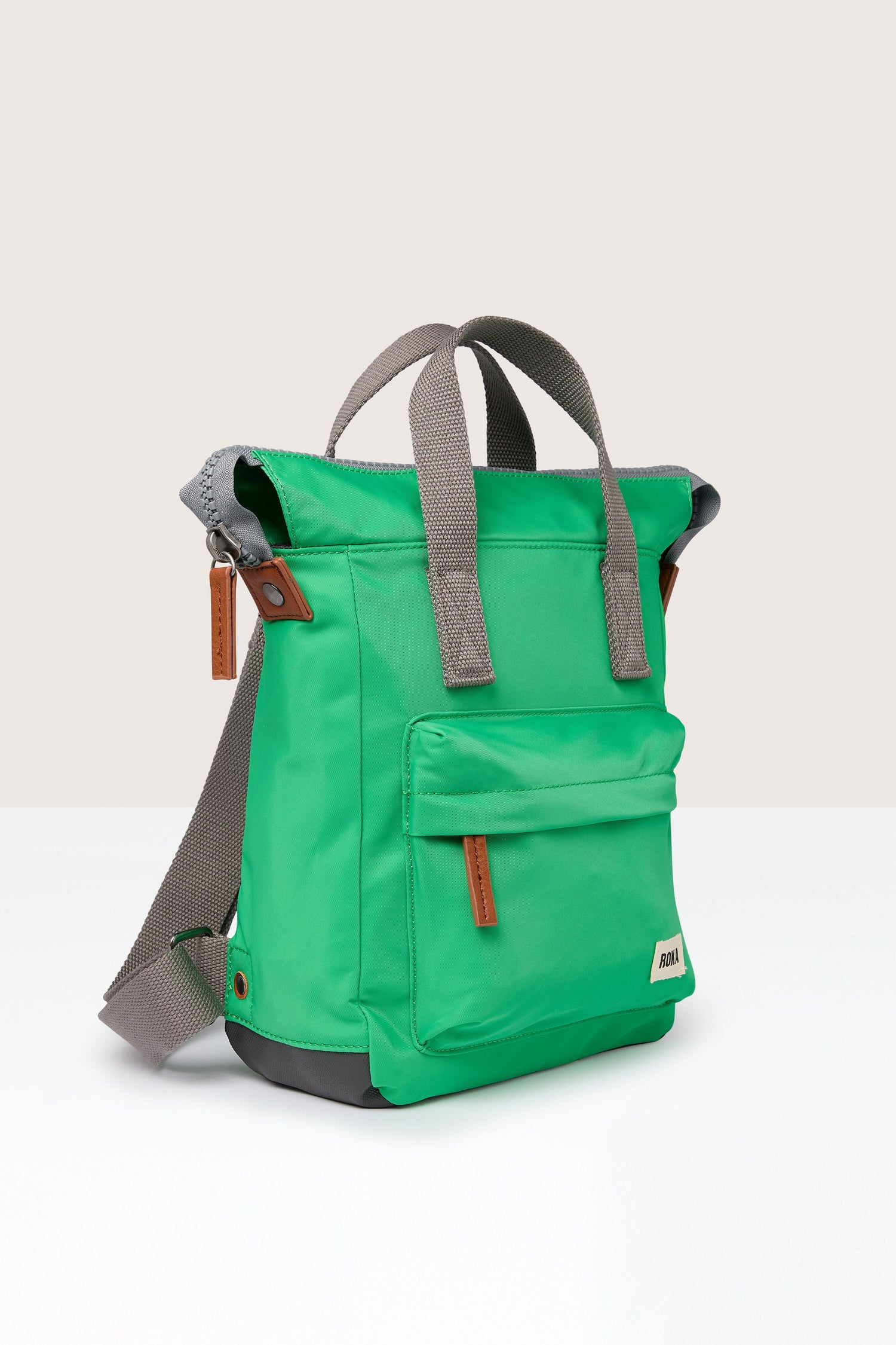 A weather-resistant Recycled Bantry Bag made from recycled nylon, with grey straps and handles.