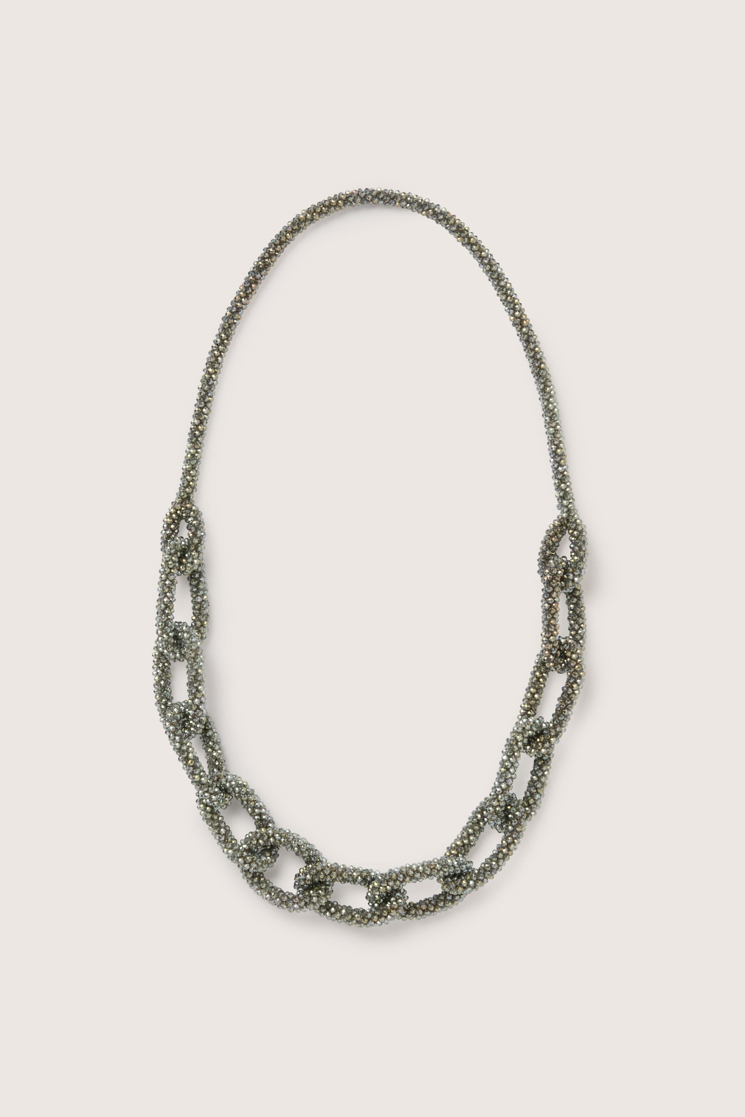 A Glacier Necklace with a chain.