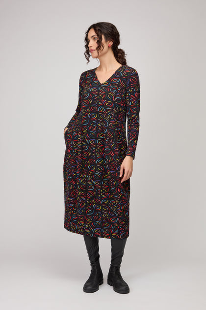 Mosaic Jacquard Jersey Bubble Dress