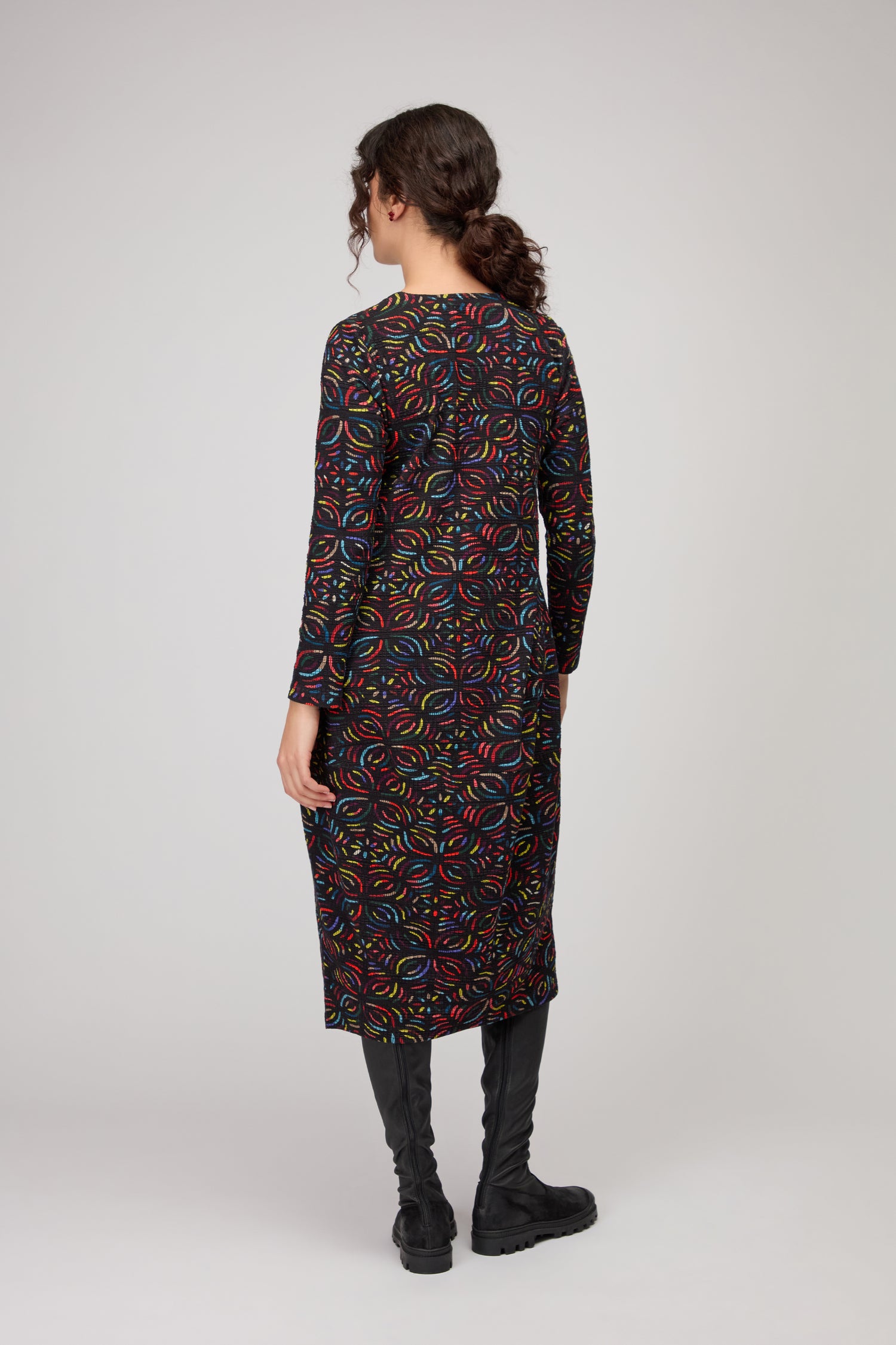 Mosaic Jacquard Jersey Bubble Dress