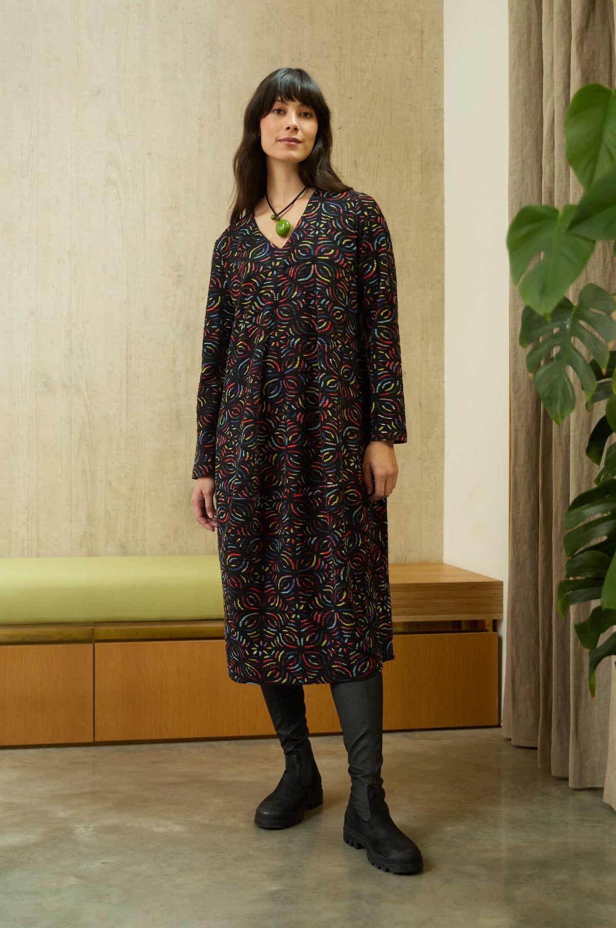 Mosaic Jacquard Jersey Bubble Dress – Sahara