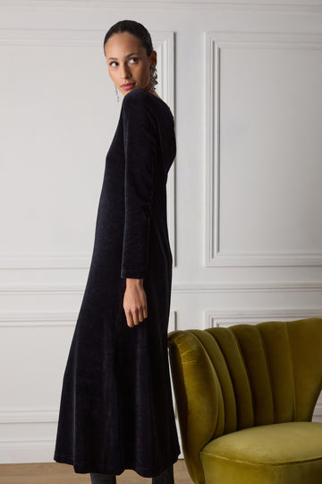 Velvet Jersey Maxi A-Line Dress – Sahara