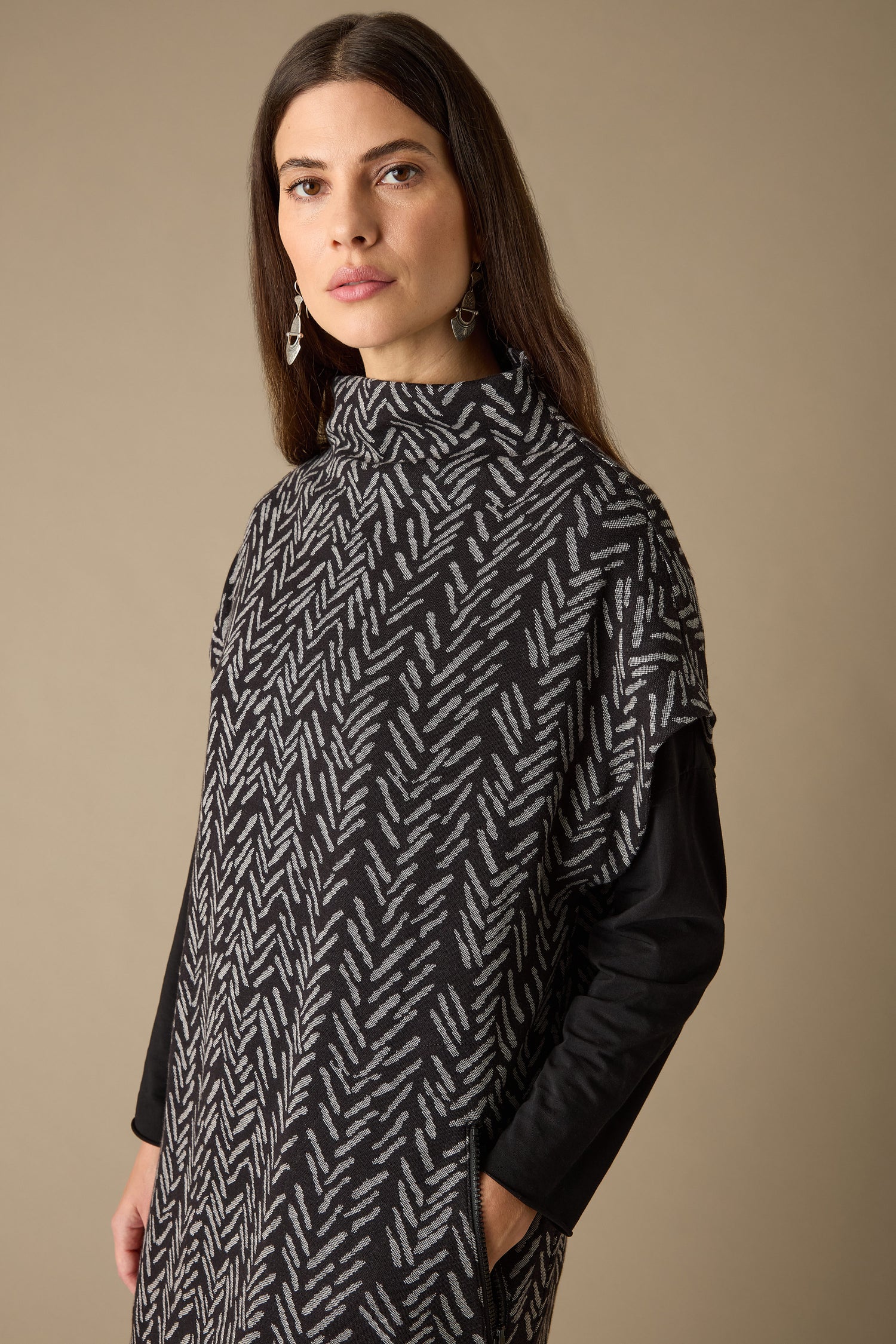 Herringbone Jersey Jacquard Tabard