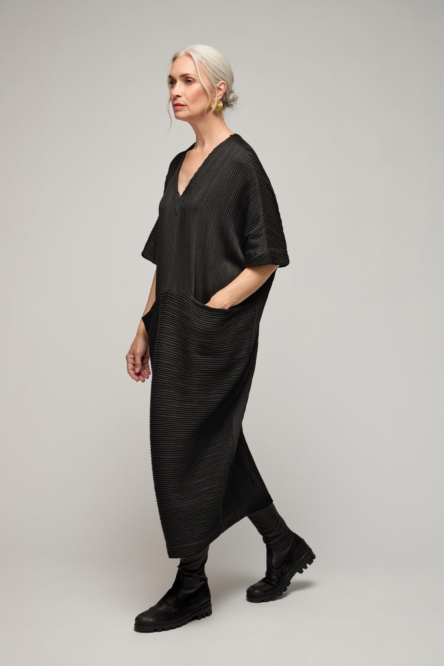 Textured Wave Jersey Dress