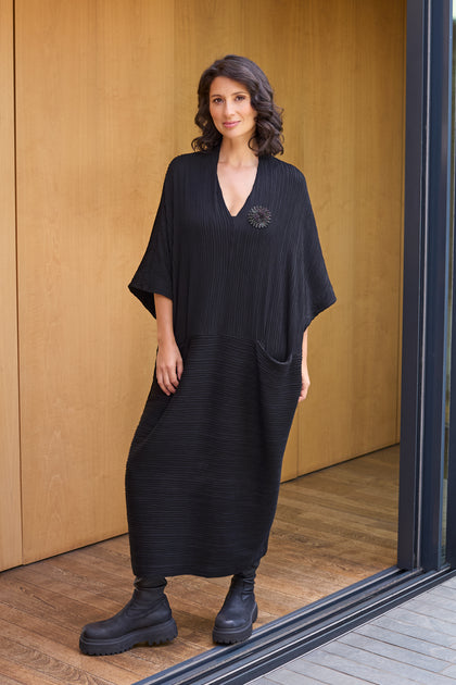 Textured Wave Jersey Dress