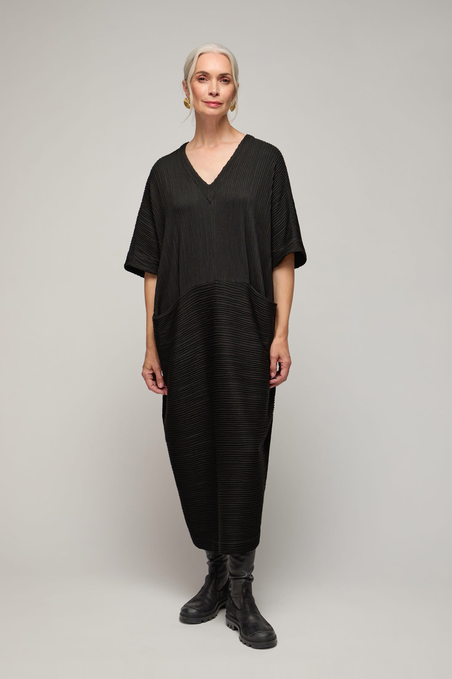Textured Wave Jersey Dress