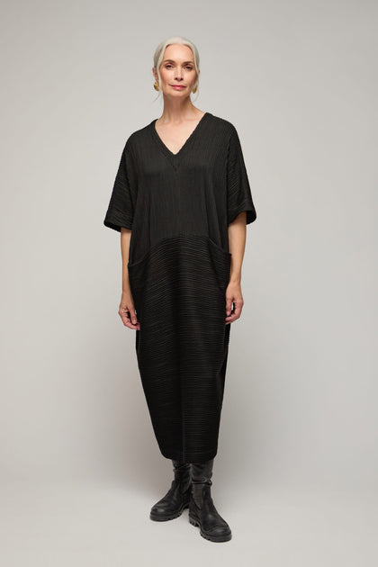 Textured Wave Jersey Dress