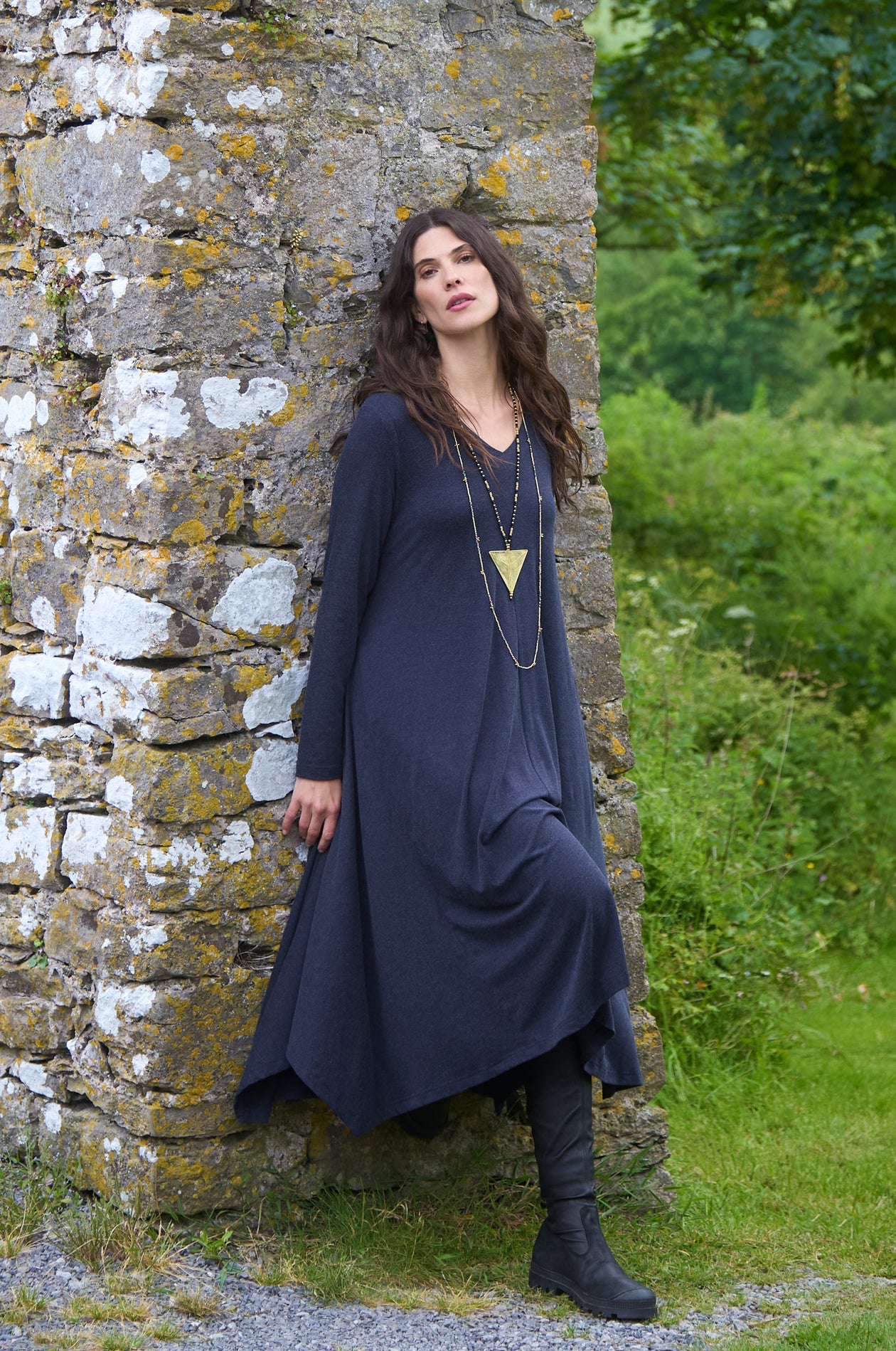 Soft Viscose Jersey Flared Dress – Sahara