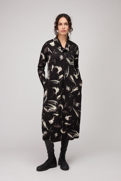 Painted Brushstrokes Jersey Bubble Dress