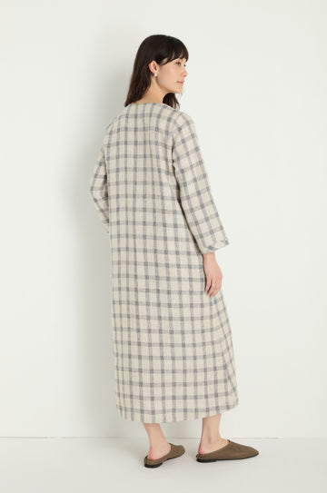 Grid Check Linen Dress – Sahara