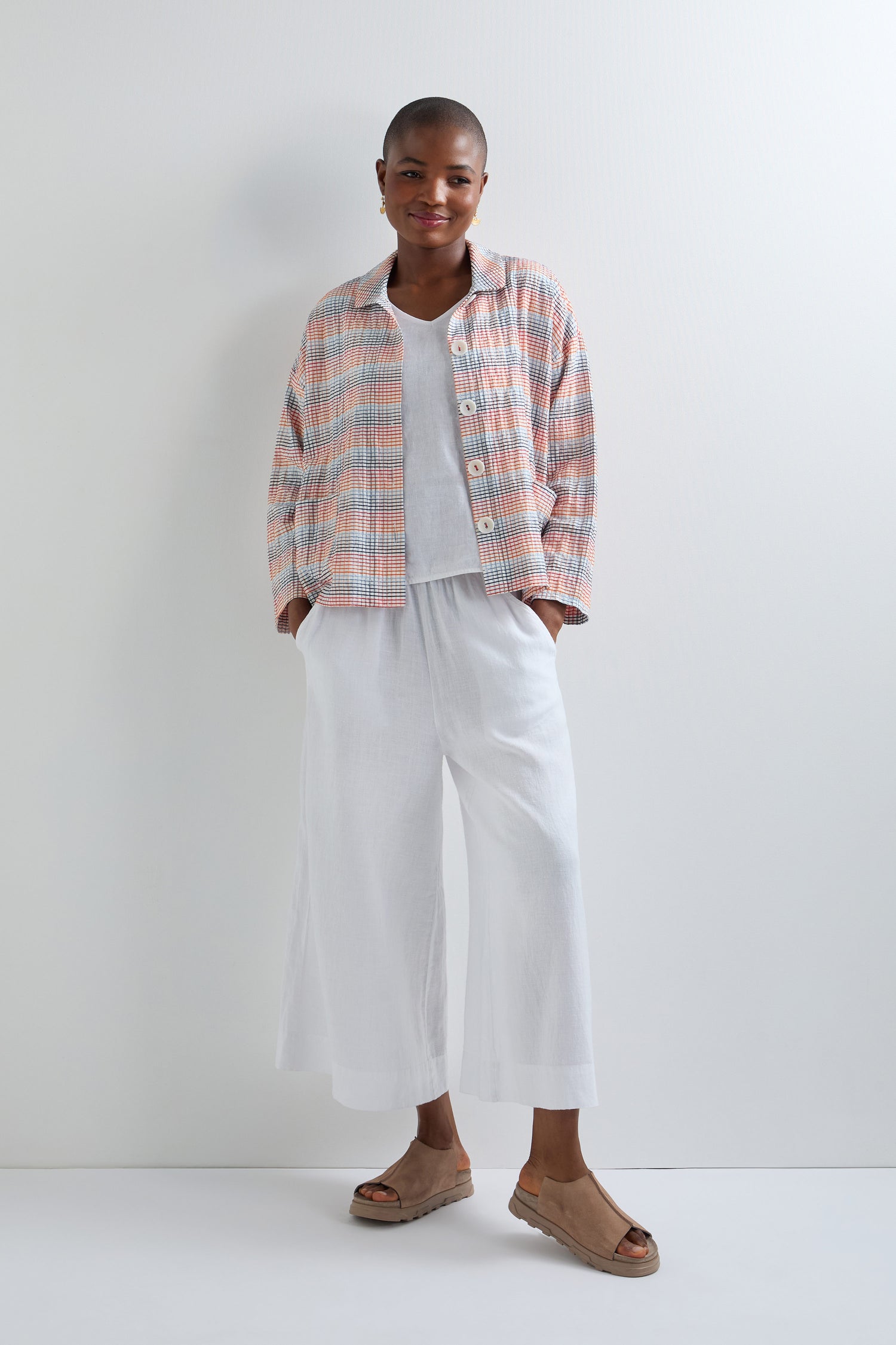 Crinkle Dobby Mini Check Jacket