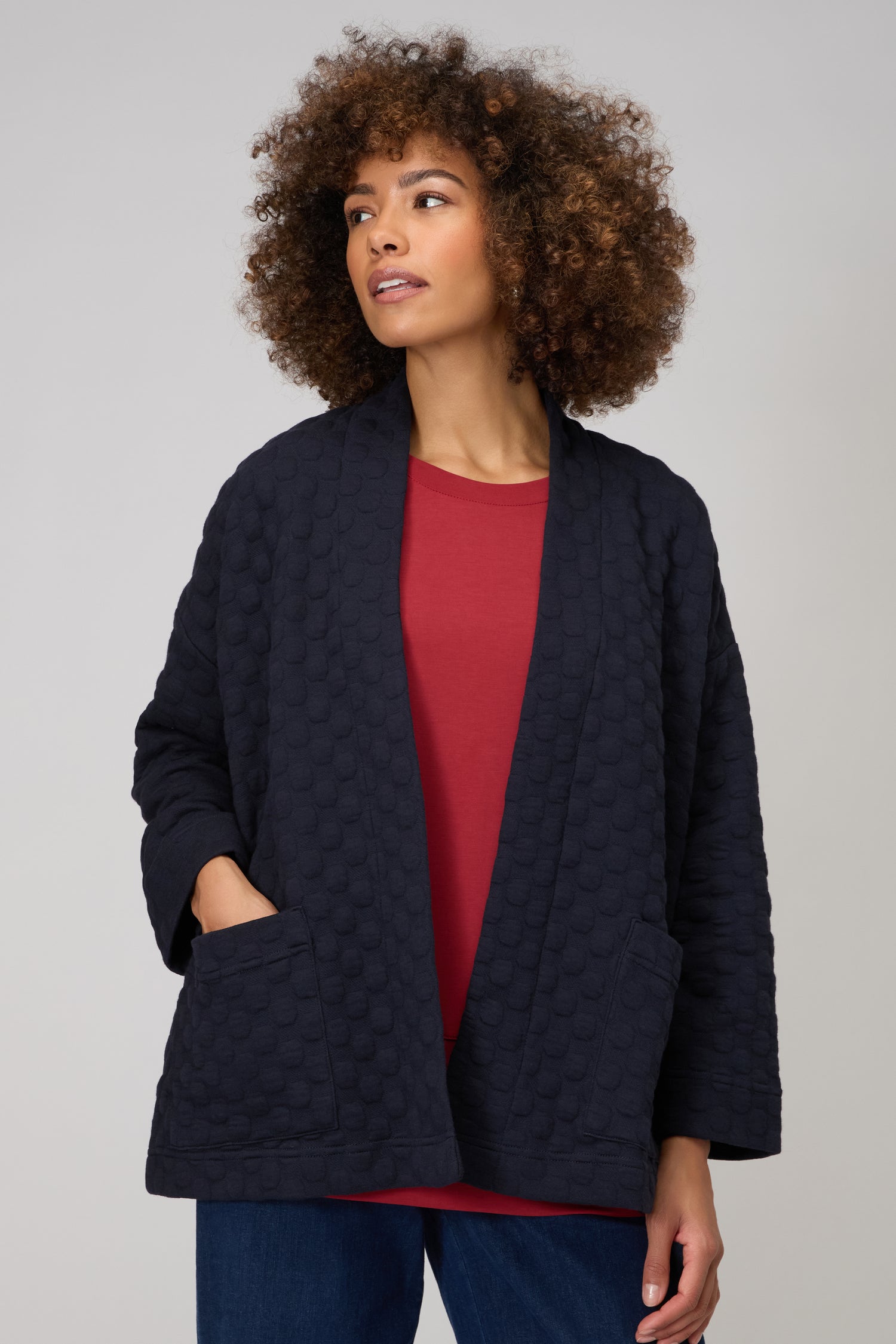 Bubble Textured Jersey Jacket