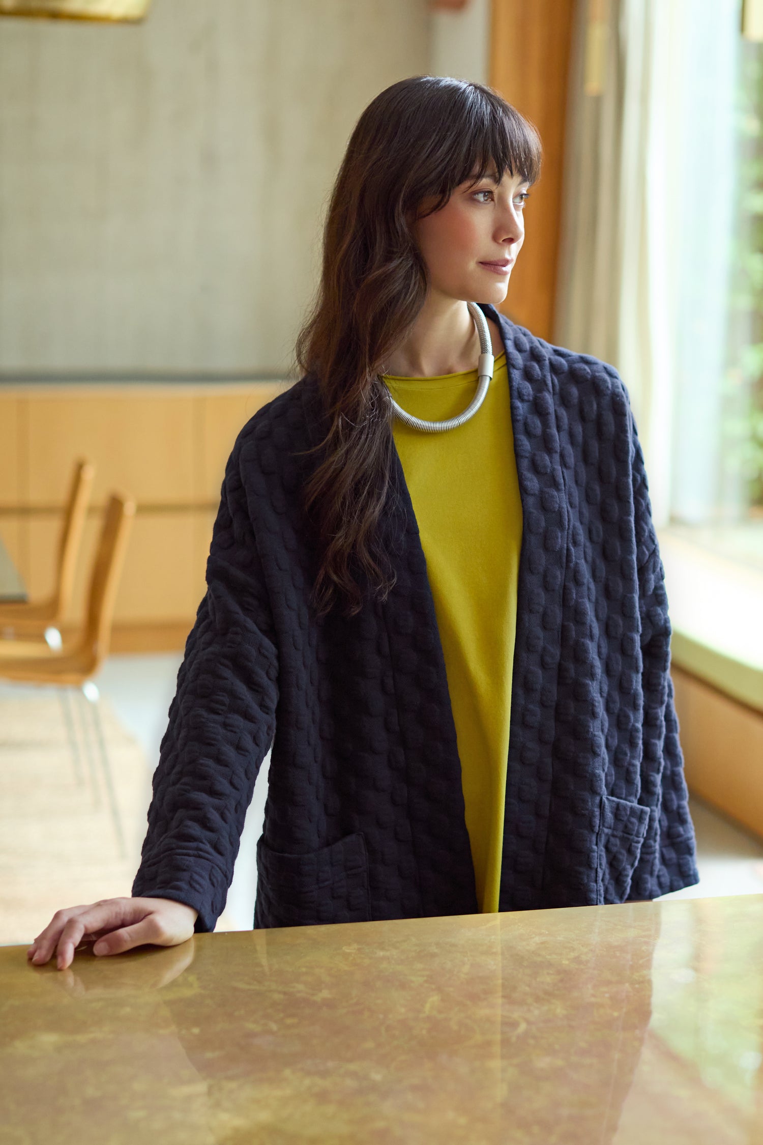 Bubble Textured Jersey Jacket